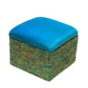 sisal mix color ottoman with storage-1 blue